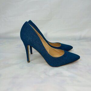 Charles By Charles David Blue Denim Pointed-Toe Stiletto Heels Size 7.5